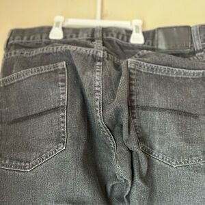 34x30 structure denim jeans bottoms embroidered slim straight